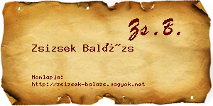 Zsizsek Balázs névjegykártya